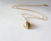 Personalized Initial Necklace, 14k Gold filled necklace, Hand Stamped Gold