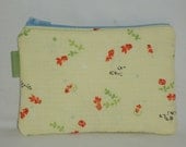 Dainty Koi Fish Zippered Pouch -- Yellow (WB Classic)