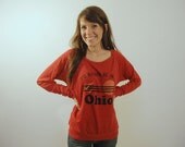 I'd Rather Be In Ohio Womens Pullover, Slouchy Top, Screenprinted, Retro Vacation Top