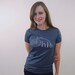 Ohio Bike Womens Tshirt, Screenprinted Tshirt, Heather Blue, Vintage Bike