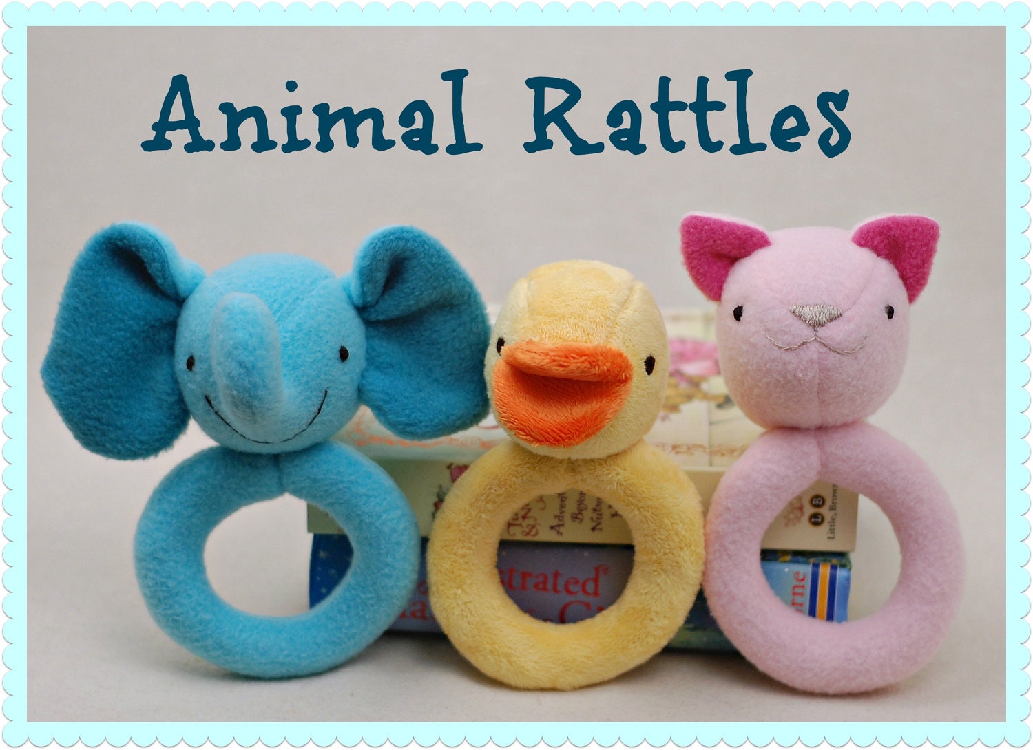 Animal Rattles to Sew - PDF Sewing Pattern - Cute Easy To Make Baby Shower Gift