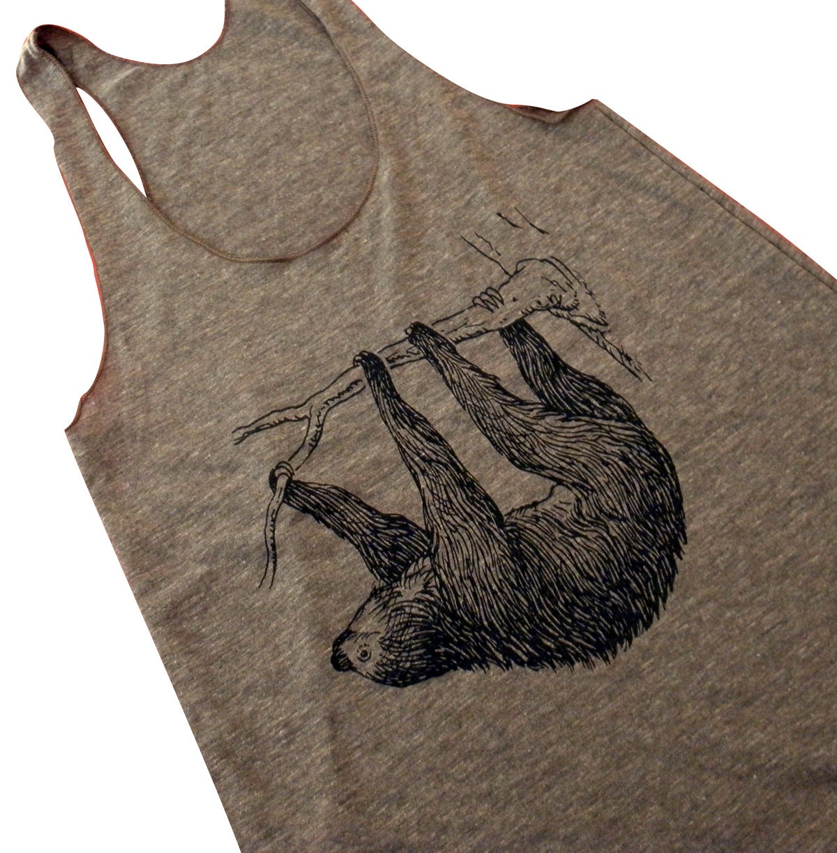 SLOTH Tank Top - American Apparel Tri-Blend Tank - Available in sizes S, M, L