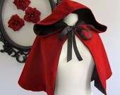 Red Riding Hood Capelet Reversible hooded velvet cape