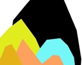 Abstract Art Print by Ashley G - of mountains