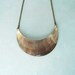Shell Crescent Necklace - large pendant on brass ball chain