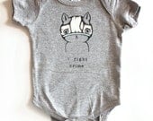 I Fight Crime Onesie - Heather Grey