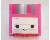 Decorative Pillow, Mini Pillow - Floppy Disk (Pink)