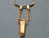 golden point - quartz crystal chain necklace