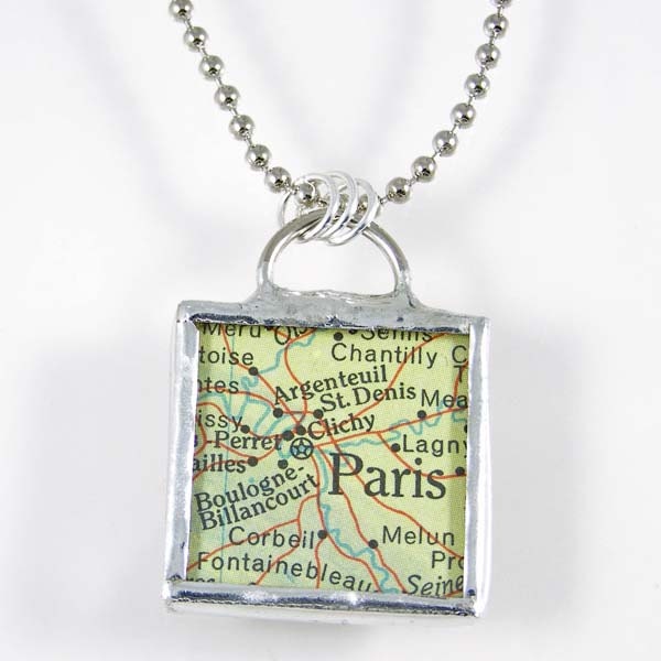 Paris Map Pendant