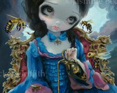 Queen of Bees bumblebee honey princess rococo goth fairy art print by Jasmine Becket-Griffith 8x10