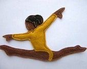 Iron On Patch Applique Brown Skinned Gymnast