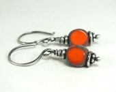 Sunset, Czech Glass, Hill Tribe, Sterling Silver Earrings