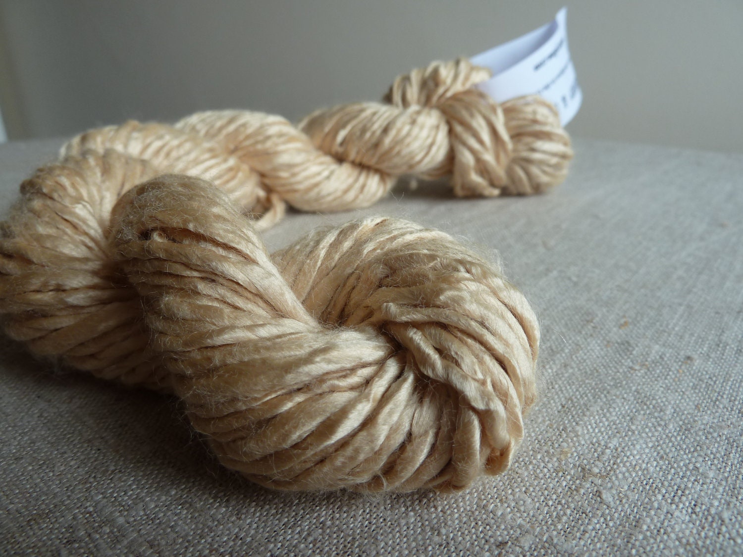 Handspun vegan yarn, soy silk