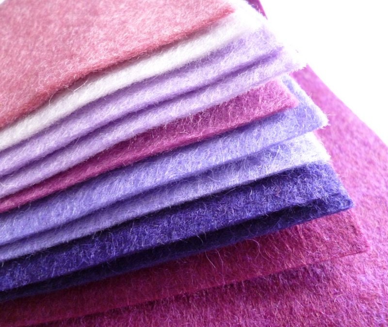 PURPLES Premium Wool Blend Felt Pack 10x 12" squares