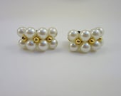 Vintage Faux Pearl Clip On Earrings - Retro Mad Men Look