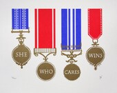 She Who Cares Wins Limited Edition Three Colour Screenprint