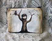 Carved - Large Zipper Pouch girl surreal tree heart owl