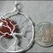 Blood Moon - Tree of Life Pendant in Sterling Silver Wire with Red Agate Gemstone Full Moon Limited Edition PhoenixFire Designs Original