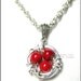 Bird Nest Pendant with Ruby Red Coral Eggs in Sterling Silver Wire Wrapped Mother's Day Mom Mum