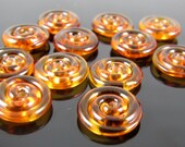 Topaz Mini Lampwork Glass Spacer Disc Beads-Set of 10