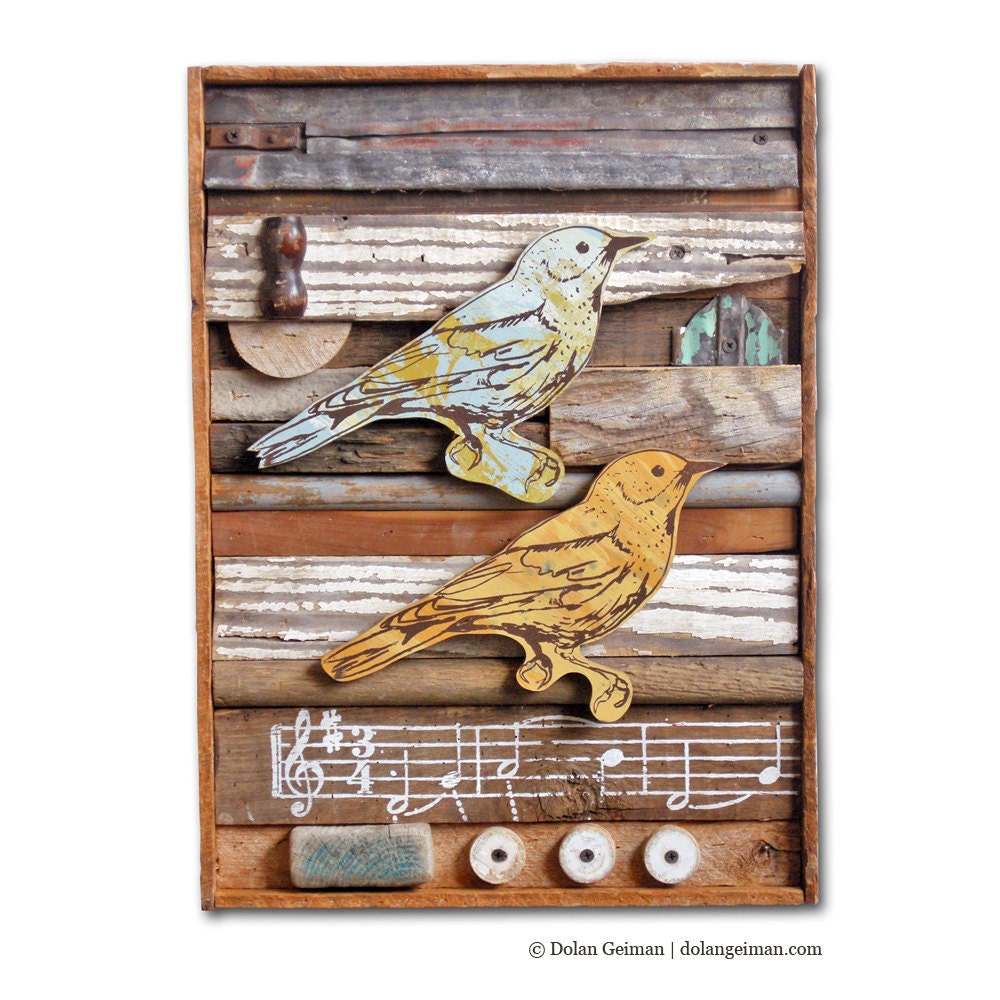 Canary Washboard Home Decor, Songbird Collection, Assemblage, Made to Order