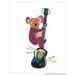 Kids Zoo Artwork, Koala with Guitar Digital Print 8x10, The Animal Party Series, New Mom Nursery Room Gift