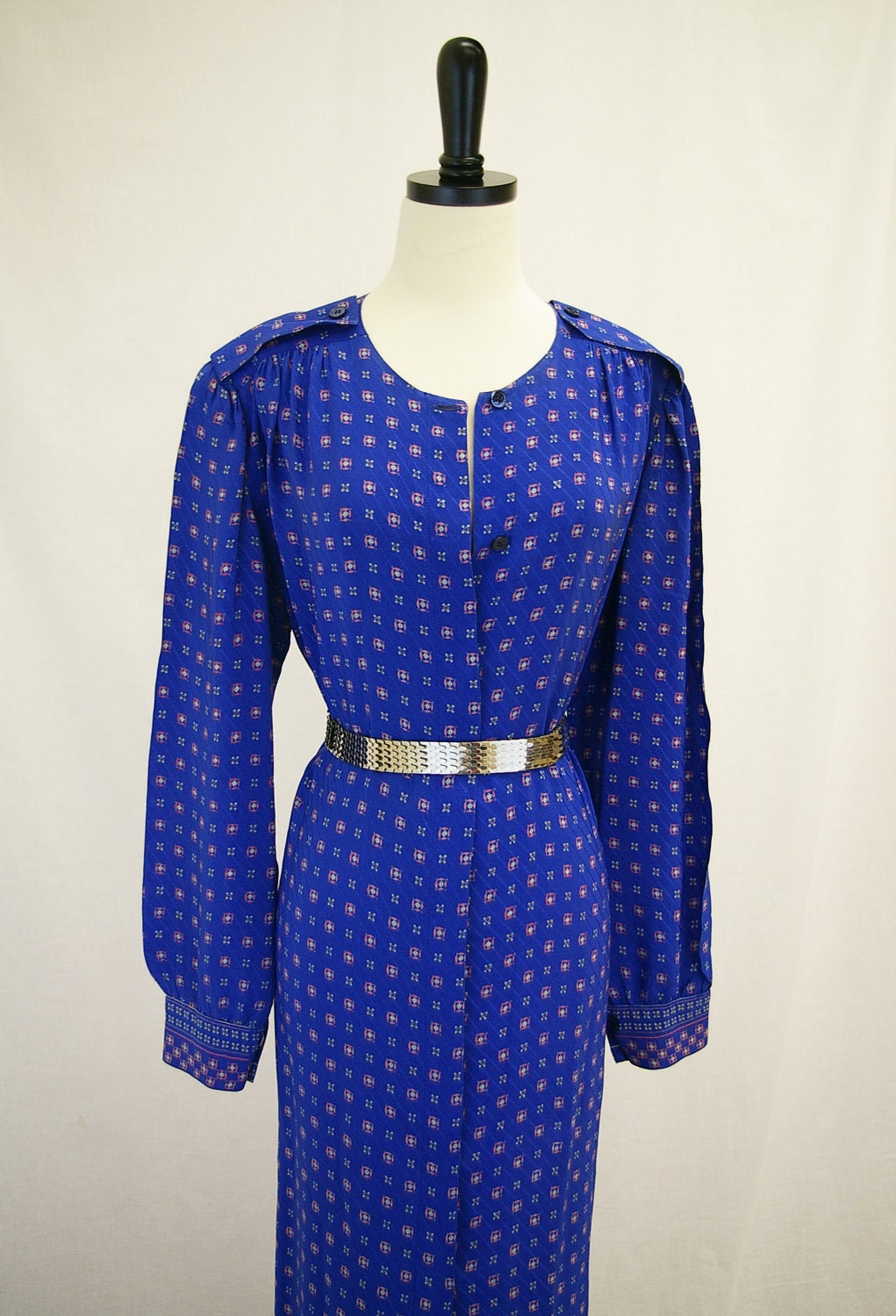 Ted Lapidus Paris, Vintage Dress, Colbalt Blue