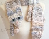 Digital PDF Crochet Pattern for Calico Cat Scarf - DIY Fashion Tutorial - Instant Download