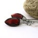Garnet Earrings Oxblood Red Quartz Sterling Silver Jewelry January Birthstone Wire Wrapped - Minimalist