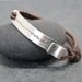 THE POINT,Leather Bracelet, Cuff, Men, id, name, initials,hand stamped,Latitude,Longitude,Sterling Silver,Location, customized, coordinates