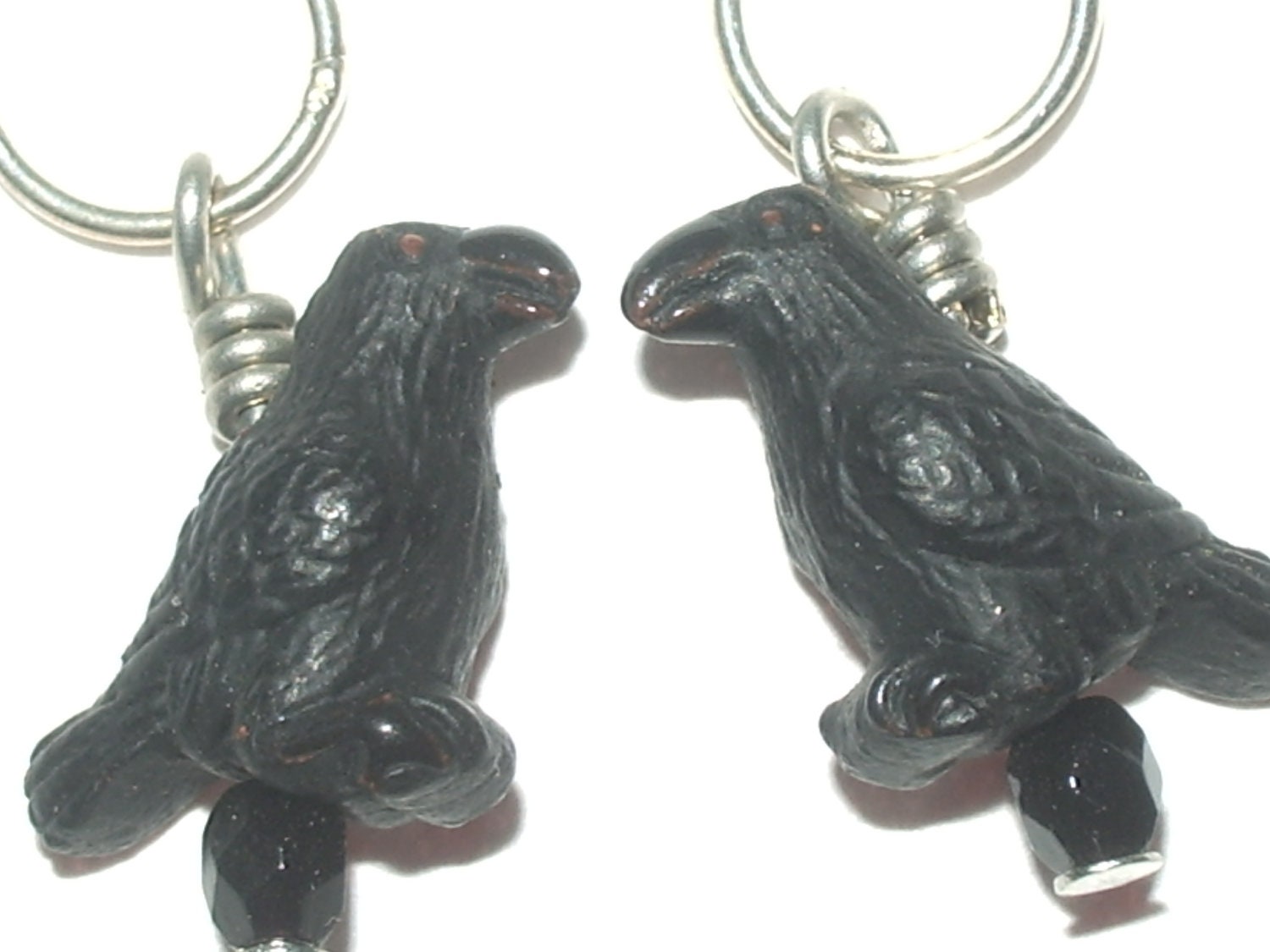 Raven Stitch Markers with black crystal - set of four