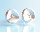 COVE studs, concave earrings with a SMATTERING of STONES, eco-friendly silver. Handcrafted by Chocolate and Steel