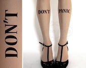 thigh-high Don't Panic TATTOO gorgeous  stockings Light Mocha