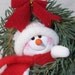 Mini Snowman ornament in a wreath