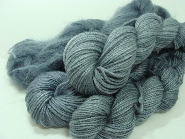 SALE Hand Dyed Funky Bundle of Yarn - 4 skeins of Hand Dyed DK weight yarn waiting for your ideas