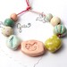 RESERVED for the quick cara10 / Happy Bird / Heart and Bird Ceramic Bead Set