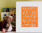 American Sign Language ( ASL ) Alphabet Poster Print  8" x 10" - ORANGE