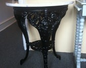 SALE Antique Cast Iron British Pub Table with Marble Top