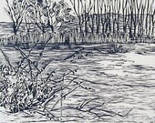 Still winter  hand pulled print