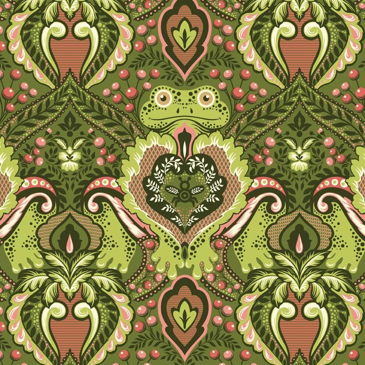 Tula Pink Prince Charming Frog Prince Olive 1 Yard