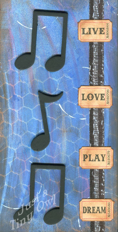 Live. Love. Play. Dream. - Music Themed Mixed Media 5x10 Print