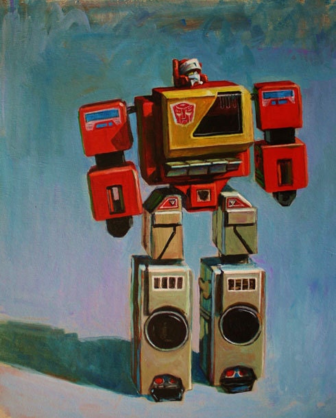 8"x10" Transformers "Blaster" Vintage Toy Giclee Print of Original Painting