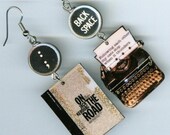 Jack Kerouac Earrings  ON THE ROAD Cat Haiku Typewriter