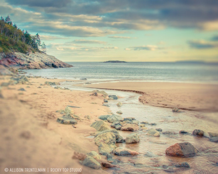 Beach Photograph, Maine Landscape Photography Print, Fine Art Print, Nature Photograph, 8x10 Print, Beach Photography, "Meander"