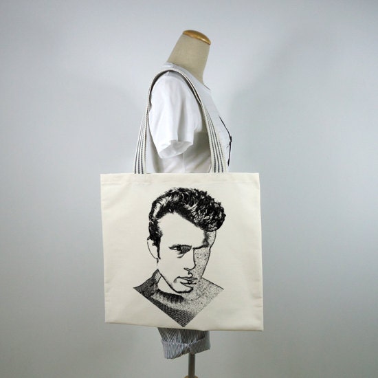 Men's Face Canvas Tote Bag