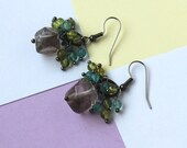 Peridot and Apatite Cluster Earrings
