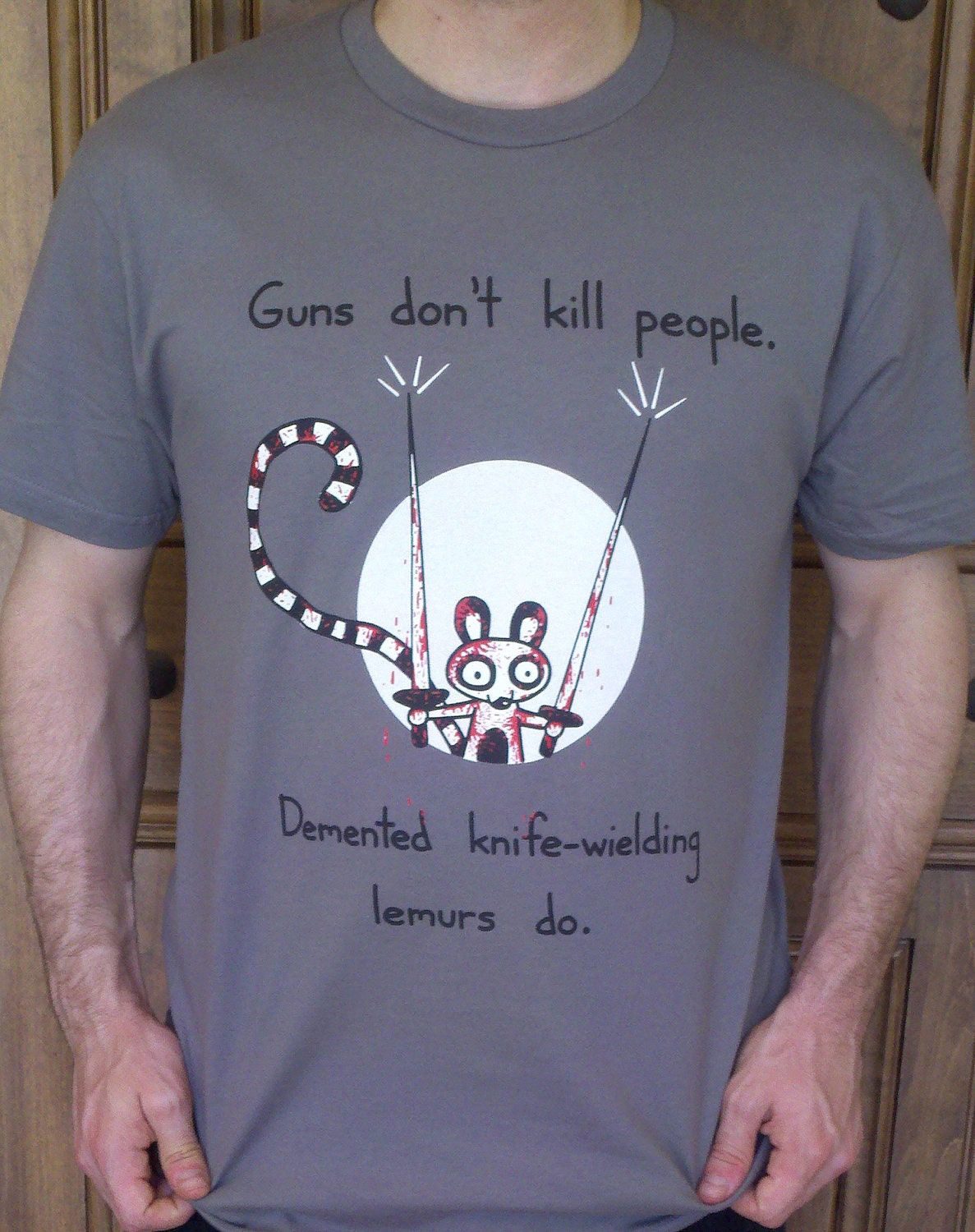 Knife-Wielding Lemur Tshirt (only womens xl left)
