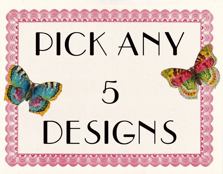 Purchase this listing to receive any five artdeco digital collage sheets for 10 dollars