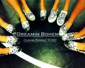 Hand painted TOMS Cheer leading team mascot gym colors
