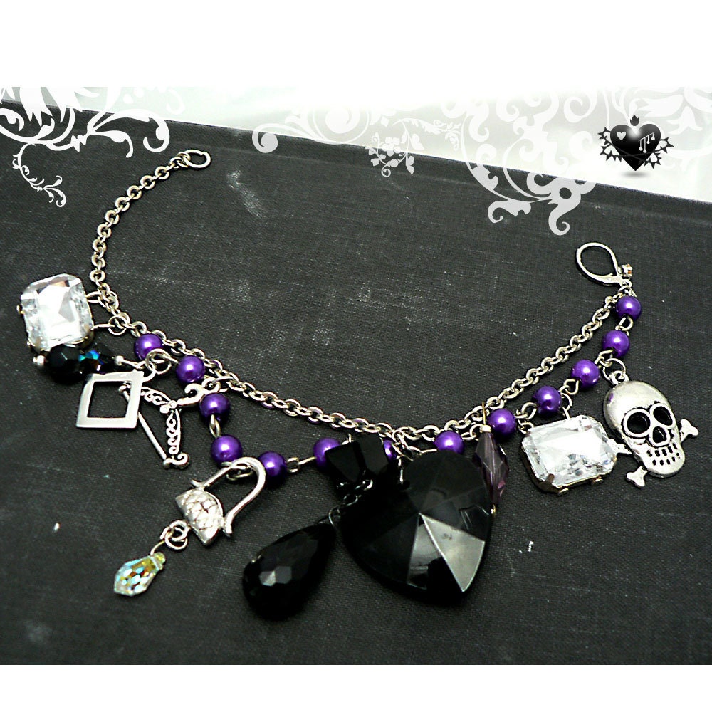Sale - Skull Rosary Charm Bracelet